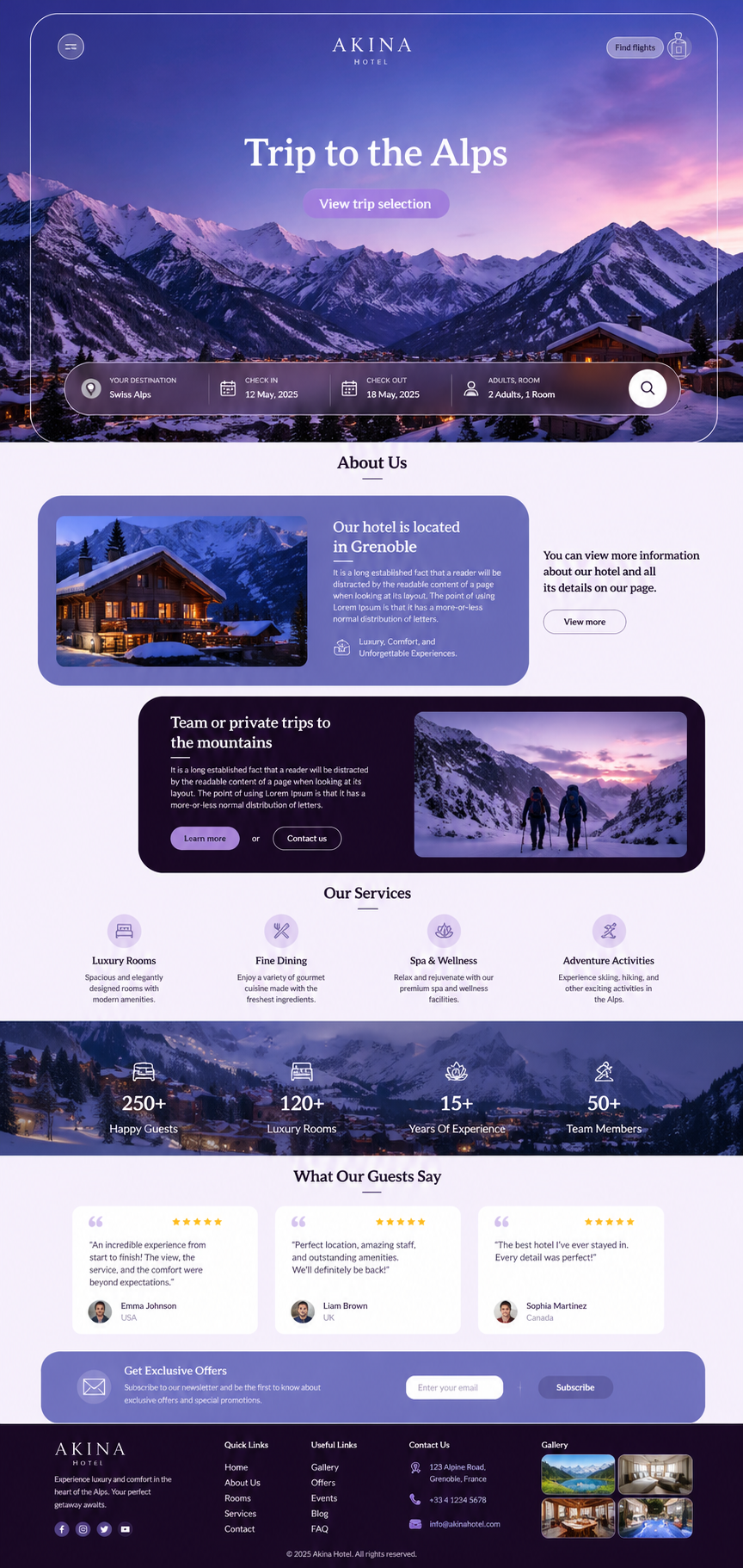 Alpine Travel Landing