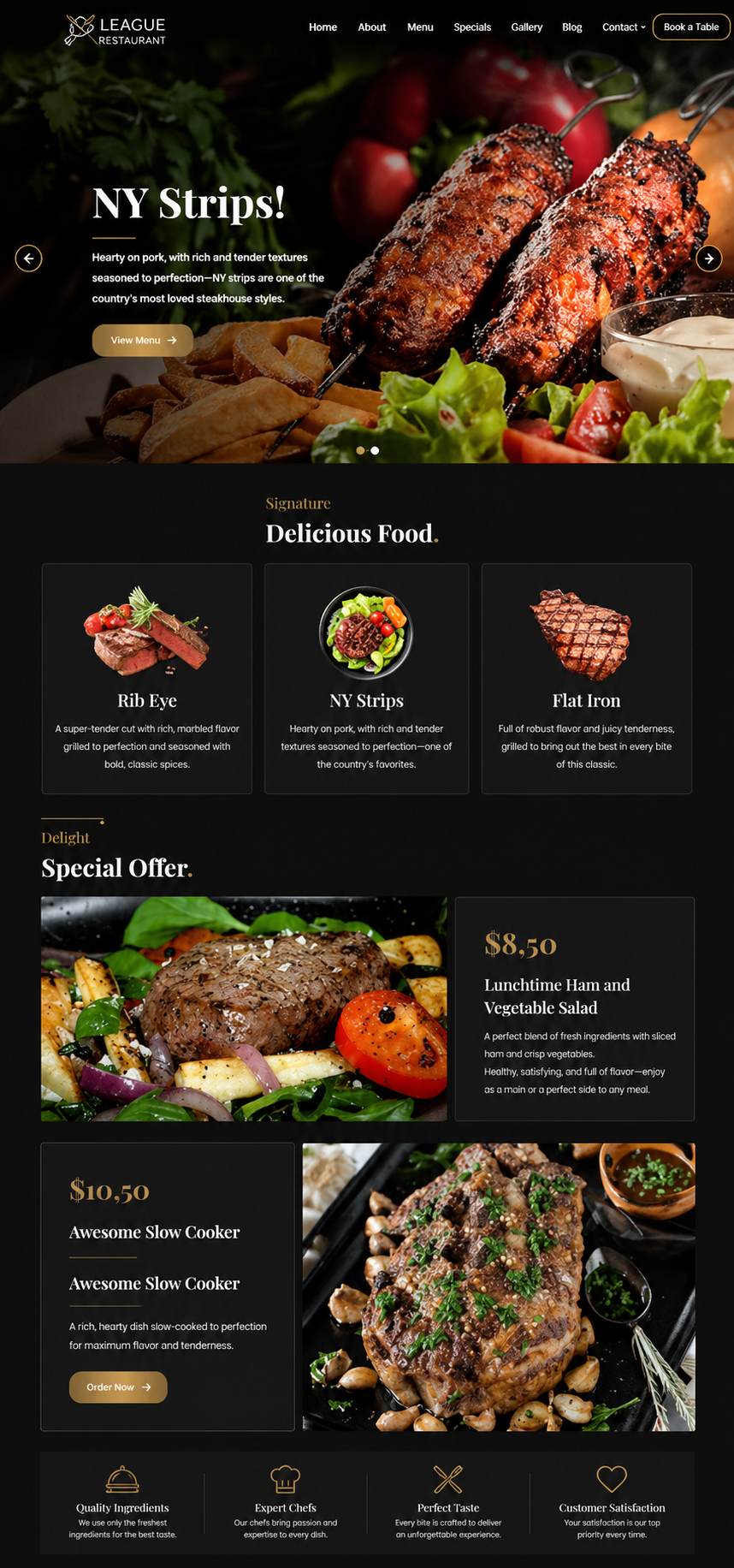 Steakhouse Restaurant Landing