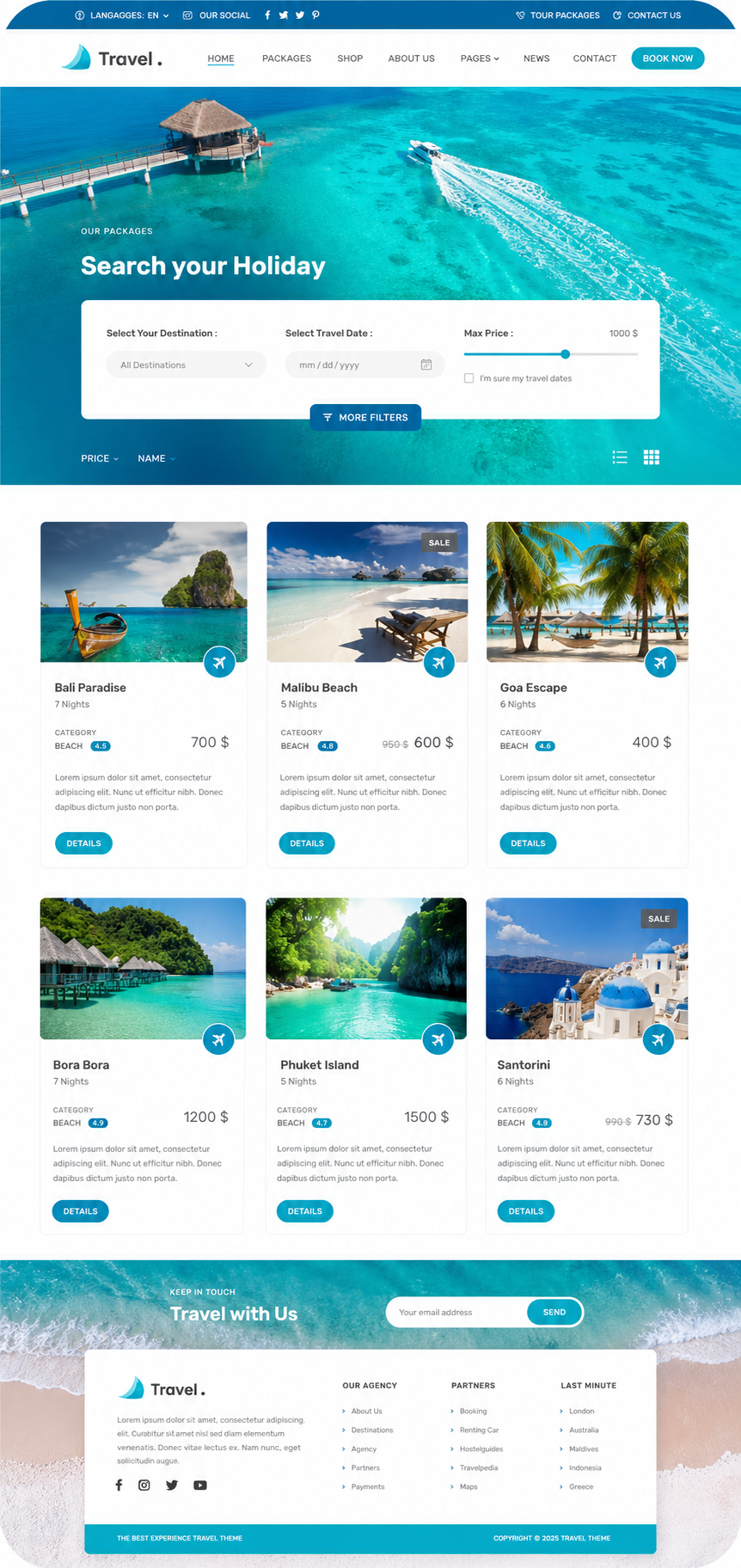 Travel Holiday Booking Landing