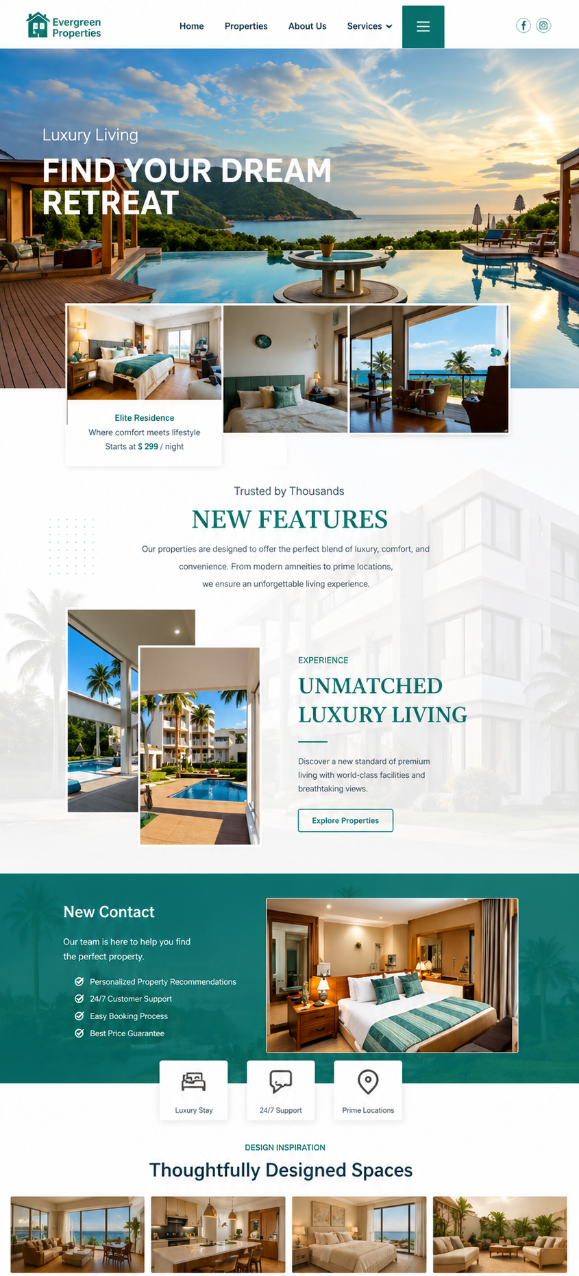 Luxury Property Retreat Landing